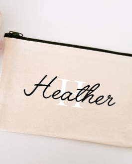 Personalised makeup bag/pencil case natural colour only
