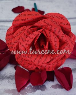 Personalised paper rose 1 year anniversary gift wedding present