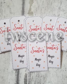 Santa’s magic key tags pack of 10 customisable