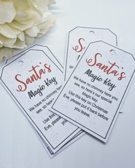 Santa’s magic key tags pack of 30 customisable