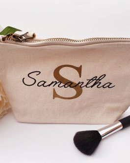 Personalised makeup bag/pencil case natural colour only