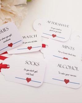 Groom tags round style