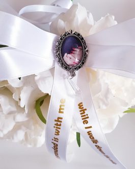 Bouquet Ribbon Bow Memory Photo Charm personalised wedding bride