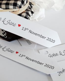 Wedding couple names banner tags 44pcs white card favours gifts thank you