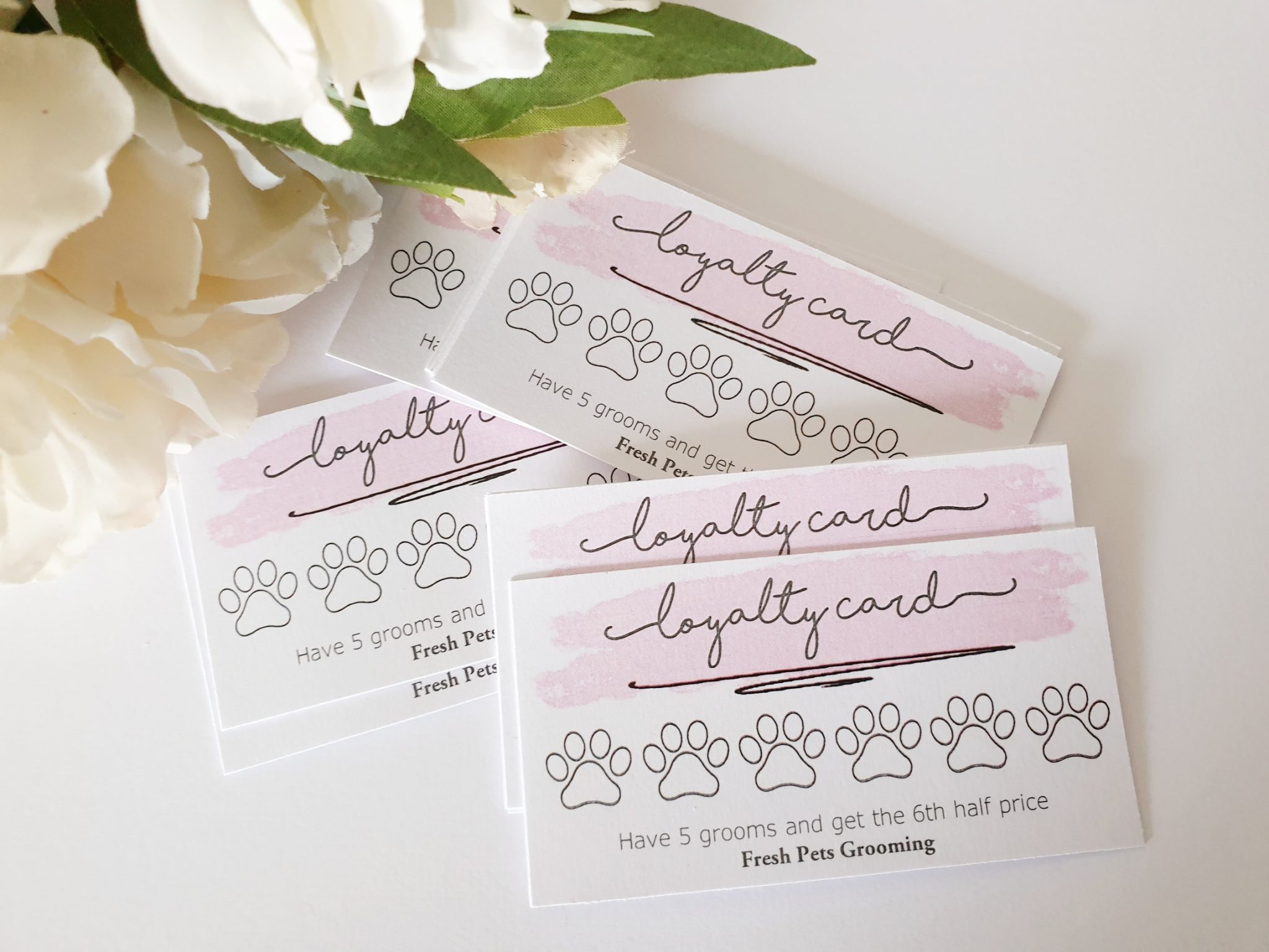Business loyalty cards 40pcs or 100pcs pack personalised thank you logo