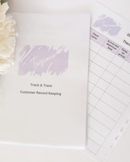 Business track and trace customer record logbook detail book a5 double sided