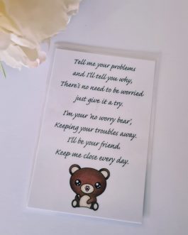Worry bear laminated card keepsake