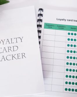 Business loyalty card tracking book a5 size stationery personalised logo