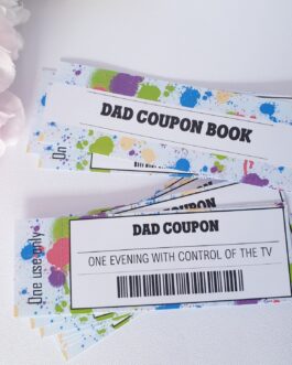 Dad coupon vouchers tokens card book birthday fathers day christmas gift present