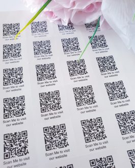 Personalised labels stickers for business qr code scan website link 24pcs square