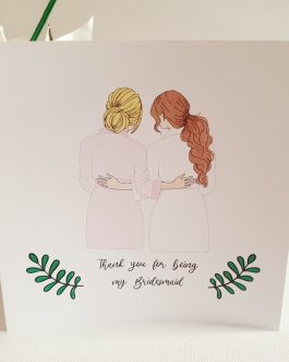 Thank you for being my bridesmaid, will you be my bridesmaid cartoon card