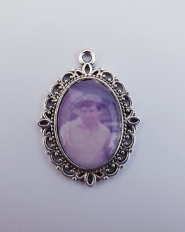 Add on for a small single oval frame bridal charm and groom pin