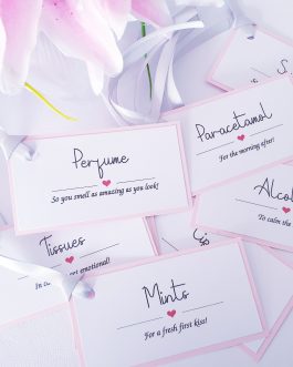 Bride/Bridesmaid hen party wedding morning tags with ribbon and optional backing