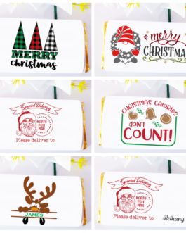 2pcs Christmas chocolate paper wrapper cover personalised generic gift present