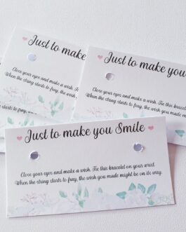 Just to make you smile wish bracelet card 40pc or with bracelet 10pc