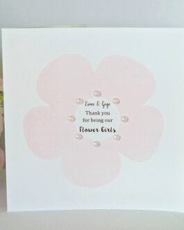 Thank you for being my flower girl wedding card personalised