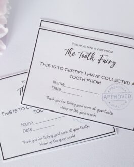 12pc tooth fairy certificates