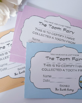 12pc tooth fairy certificates