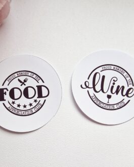 Food/wine appreciation badge/keyring