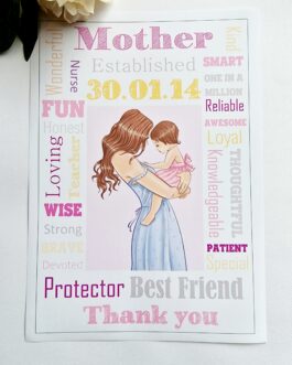 Personalised mother word a4 poster unframed