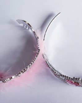 Plastic tiara with silver colour gems