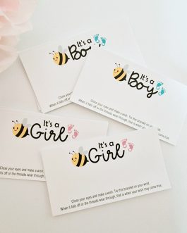 10/40/100pcs bee baby shower wish bracelet cards with bracelet optional