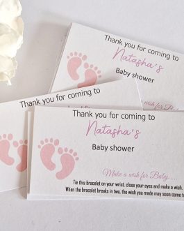 10/40/100pcs baby shower wish bracelet cards with bracelet optional