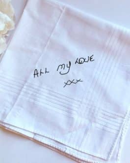 Cotton handwriting wedding gift handkerchief