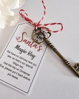 Santa magic Key With Tag Bronze Finish Christmas Eve Gift